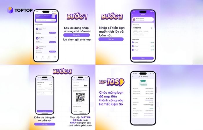 Tóm tắt các bước rút tiền tích lũy từ ứng dụng TOPTOP đơn giản, dễ hiểu