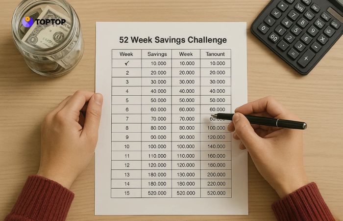 Hãy thử thay đổi thói quen tiết kiệm với thử thách 52 tuần siêu đơn giản